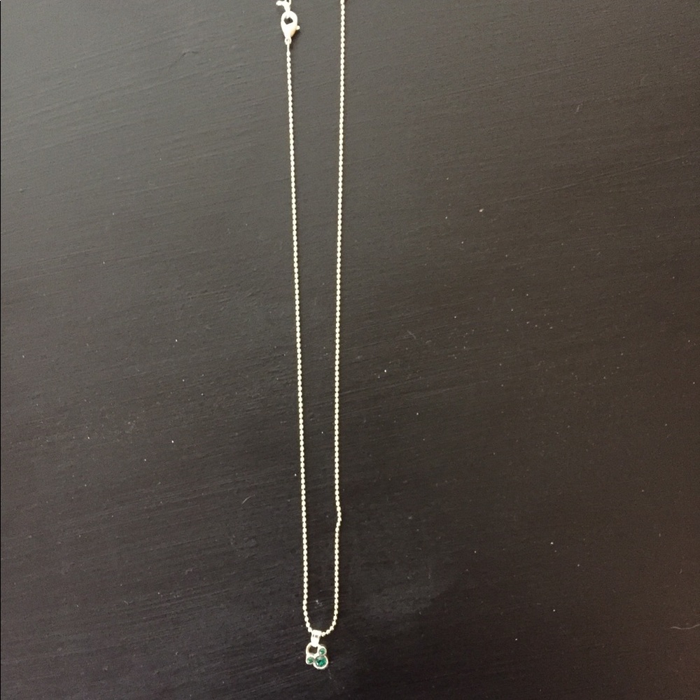 May birthstone Mickey Mouse necklace